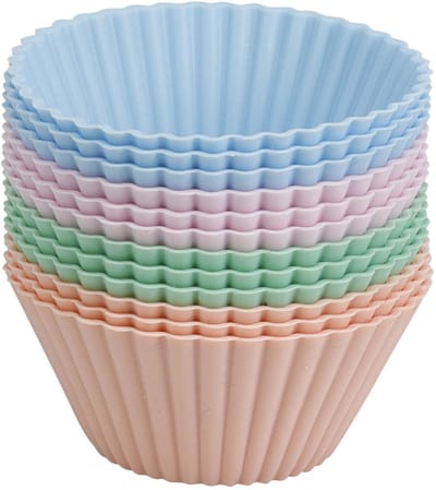 Set Siliconen Cupcakevormen 7x3,5cm - 12st..