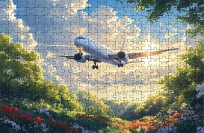 Legpuzzel Volwassenen - Houten Puzzel - Ontspanning Thuis - Siberisch Hout - 1500 Stukjes - Vliegtuig