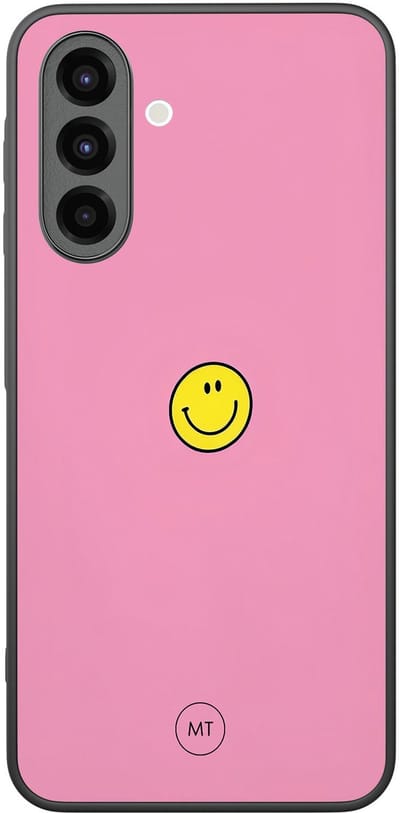 Hoesje geschikt voor Samsung Galaxy A26 - Pink smiley - TPU Hard Case Backcover - Roze - Mooie Telefoonhoesjes