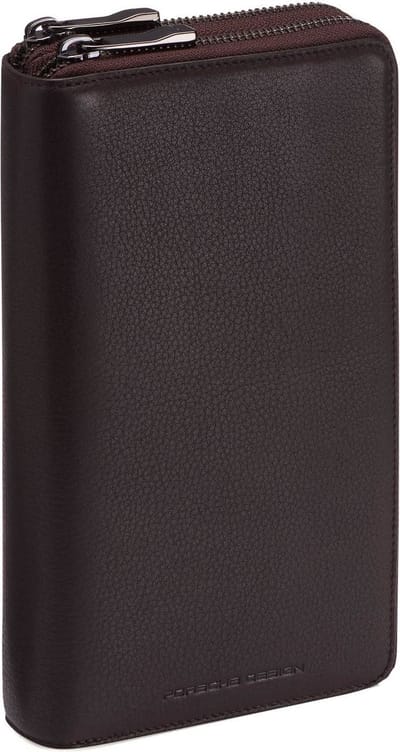 PORSCHE DESIGN Leren Portemonnee Business Men's Pouch 12 XL Dark Brown Bruine