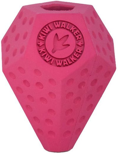 kiwi walker - hondenspeelgoed - diaball roze TPR - 11 x 9 cm - met snackgaatjes - fooddispencer - sterk - stuitert en drijft