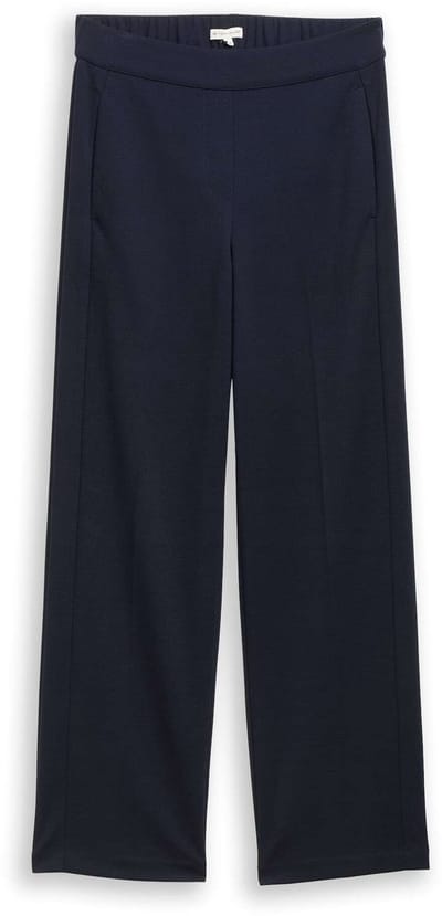 Rechthangbroek met elastische taille en plooien op het been dames Tom Tailor