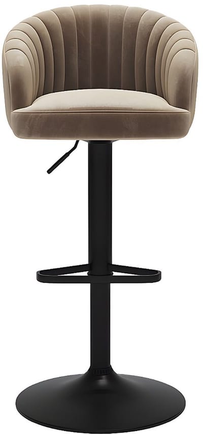 Vente-unique Set van 2 barkrukken - Stof en metaal - Beige - DORALIZ