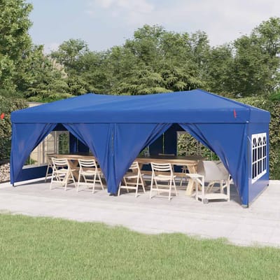 vidaXL - Partytent - inklapbaar - met - zijwanden - 3x6 - m - blauw