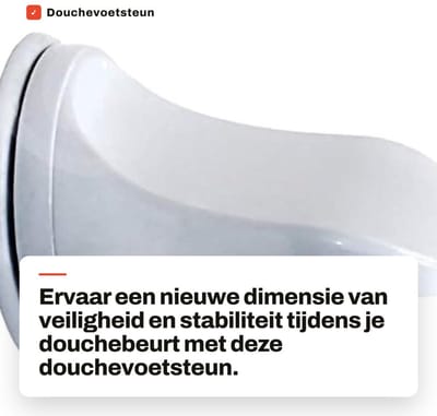 Dailygoods- Voetsteun Antislip - Douchevoetsteun - Badkamer Voetsteun - Zuignap - Plastic - 15,5 x 11,5 x 11,5 cm - Douchehulp