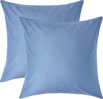 Homescapes Luxe Satijn Kussensloop 60x60 cm – Staalblauw – Set van 2 – 100% Egyptisch Katoen Satijn – Draaddichtheid 1000