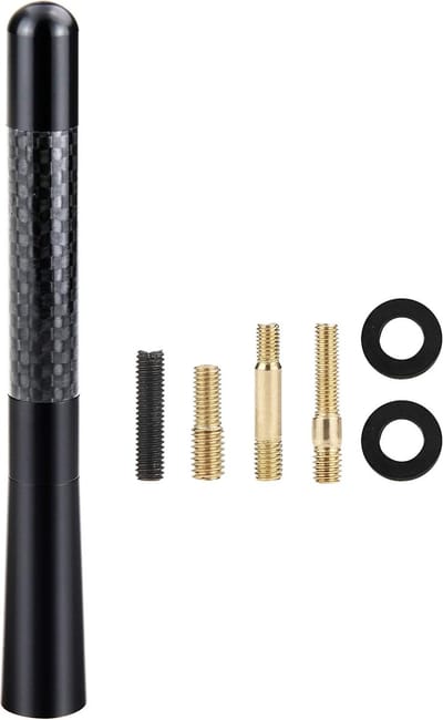 Universele koolstofvezel auto-antenne- vrachtwagen- korte antenne- vervangende voertuigantenne van 4-7 inch voor Ford- Dodge- Jeep- Toyota- Nissan- Mazda