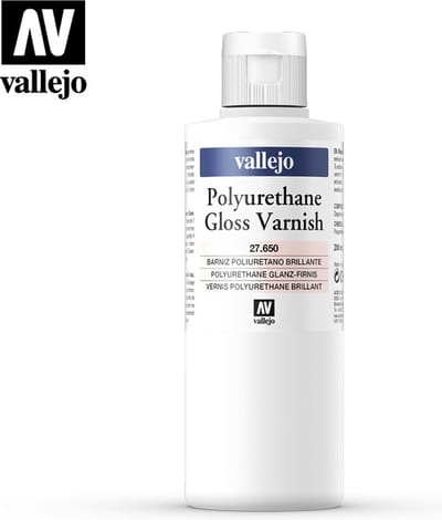 Vallejo Hobbyverf - 27650 Glanzend Polyurethane Vernis - Verf flesje - 200 ml