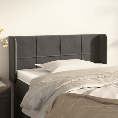 vidaXL - Hoofdbord - met - randen - 83x16x78/88 - cm - fluweel - donkergrijs