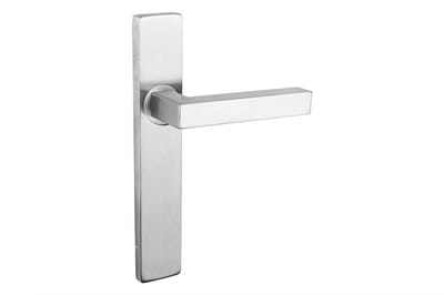 Lavuzo deurkruk Viterbo RVS met rechthoekig schild | Per set | Deurkrukken rvs | Industriele deurklink