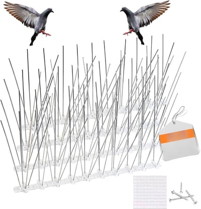 Famanu – Duivenafweer spikes vogelafweer roestvrij staal - diervriendelijke duivenafweer voor balkon - dak - omheining - raam - tuin - katten - vogelspikes en duivenbescherming tegen alle 25 cm