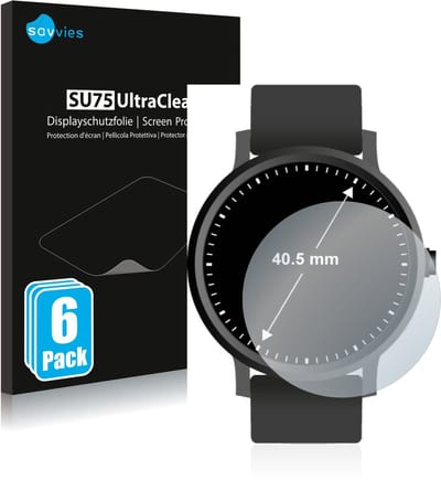 Savvies - Screenprotector voor Horloges (Rond, ø: 40.5 mm) - Folie Beschermfolie transparant 6 Stuks