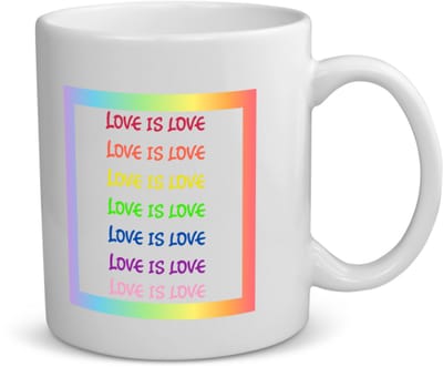 Akyol - lgbtq cadeau - koffiemok - theemok - Lgbt - queer - met opdruk - lgbt - love is love - pride month - lgbtq vlag - gay pride - met tekst - opdruk - leuke pride spullen - verjaardag - cadeau - gift - 350 ML inhoud