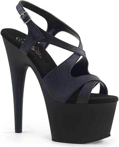 Pleaser - ADORE-730 Sandaal met enkelband, Paaldans schoenen - Paaldans schoenen - 35 Shoes - Zwart