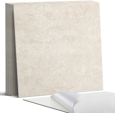 Coloray Wandpanelen Zelfklevend - Natuurlijke lichte steen Zelfklevende Wandpanelen - 50 cm x 50 cm - Romig Wandpaneel PVC - 5 stuks - Texturen Wandpanelen Zelfklevend - Keuken Wandpanelen - Wandpanelen Badkamer