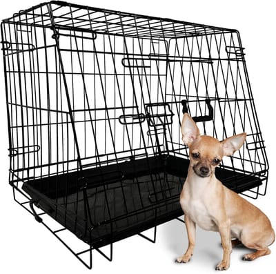 Autobench Hond - Reiskennel Opvouwbaar - Veilig Transport - Schuine Zijde - 61 x 43 x 47 CM - Zwart
