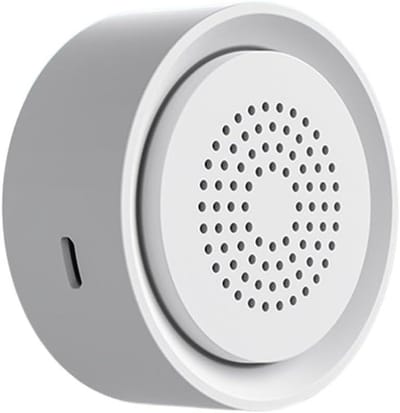Slimme Sirene - Wifi Sensor - Huis Beveiliging - Geluidslichtwaarschuwing - 68x68x30mm - Wit