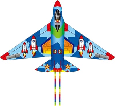 Livano Vlieger Voor Strand - Kite Vliegers - Kindervlieger - Vliegtuig - Blauw