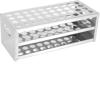 Allecto - 304 RVS Testbuis Rack - Duurzaam en Ruimtebesparend - Geschikt voor Laboratoria - 40 Gaten - Testmateriaal - Hoogwaardige Kwaliteit - I