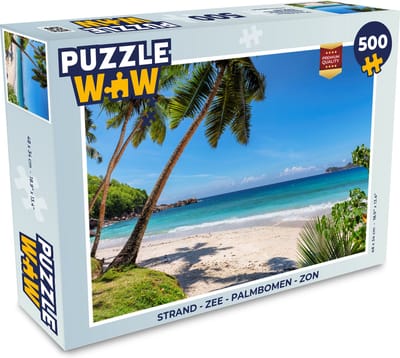 Puzzel Strand - Zee - Palmbomen - Zon - Legpuzzel - Puzzel 500 stukjes
