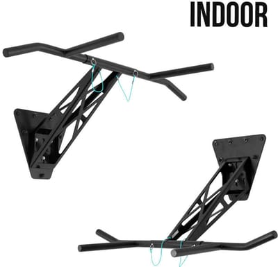 PULLUP & DIP Steel - Mobiele Pull-up & Dip Bar - Wandmontage - Verwijderbaar Systeem - 2-in-1 Pull-up & Dip Functie