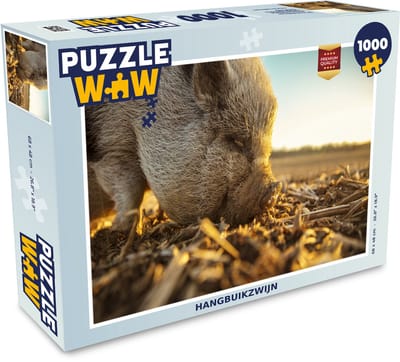 Puzzel Hangbuikzwijn - Eten - Varken - Legpuzzel - Puzzel 1000 stukjes volwassenen