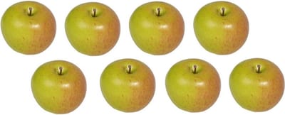 Bellatio Flowers & Plants Kunstfruit - 8x - appel - verzwaard - 8 cm - decoratiefruit - sier - fruitschaal