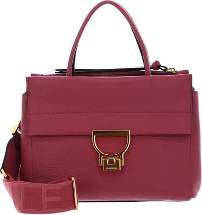 COCCINELLE Leren handtas schoudertas Arlettis Signature Handbag Grained Leather Rosewood (rood)paars