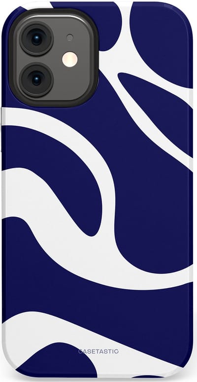 Casetastic Hoesje Geschikt voor Apple iPhone 12 Mini - Stijlvolle Beschermende Duo-layer Case - Zeebries Golven