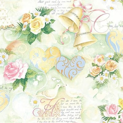 Lunch Servetten Wedding Bells Green - Ambiente - 33x33 cm
