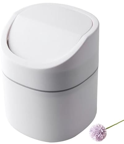 Mini Prullenbak voor Bureau of Tafel, 2L, Met Deksel - Compacte en Schattige Afvalbak voor Slaapkamer en Kantoor
