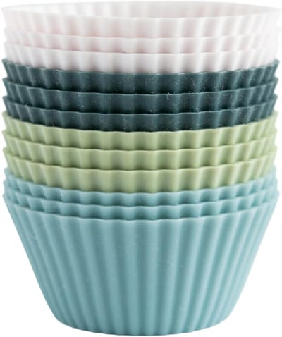QTTVBTNA - 12 delige Siliconen Muffinvorm Set - Cupcakevormen Bakvorm met Anti-Aanbak Laag voor Muffins - Cupcakes - Cakejes - Oven & Magnetron Bestendig - Keukenaccessoires & Bakgerei