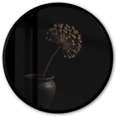 Poster in lijst Rond - Fotolijst 40x40 cm - Posters - Bol - Gedroogd - Vaas - Zwart - Ronde posterlijst zwart - Decoratie - Wanddecoratie woonkamer - Muurdecoratie slaapkamer
