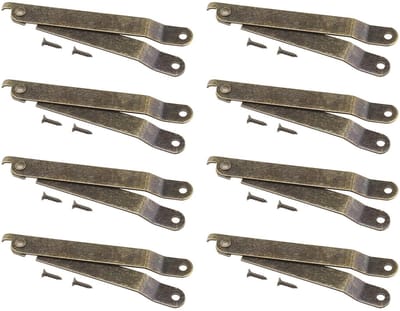 Dailygoody - Retro bronzen ijzeren doos deksel ondersteuning scharnier - Sterk draagvermogen - 20 stuks - Vouwmaat 97mm x 11mm - Geschikt voor kasten .