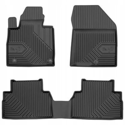 Frogum - No.77 - Automatten 3D - Geschikt voor HYUNDAI SANTA FE IV (2018-2023) - 3-delig - TPE Rubber - Zwart