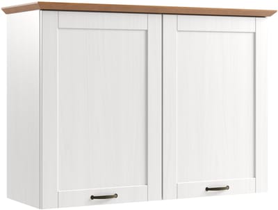 Teramo Hangkast met 2 Deuren - Wit/Honingkleurig Grenen - 105 x 37 x 75 cm