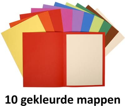 Exacompta 10x FLASH 220 - Pak 10 dossiermappen -100% gerecycleerd -24x32cm- - Geassorteerd - 160300E