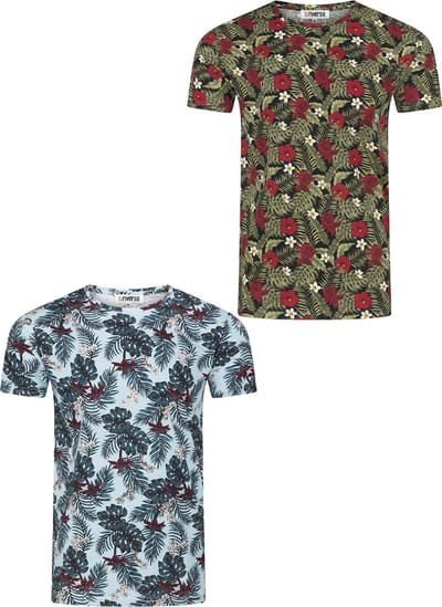 riverso Heren T-Shirt RIVBill 2 Pack regular fit Veelkleurig S Ronde Hals Volwassenen - gemaakt van 100% katoen
