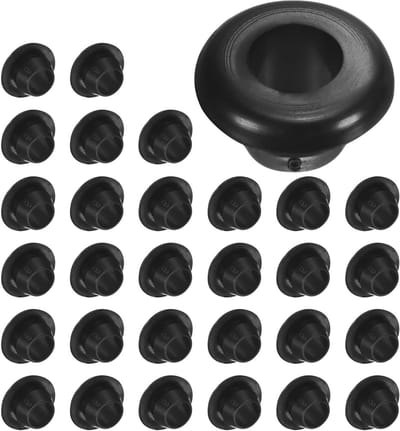 30 Stuks Rubber Grommets voor Kabelbevestiging, 9mm Boorgat, 7mm ID Oogring, Geschikt voor Draad, Auto en Metaal Kabelrail