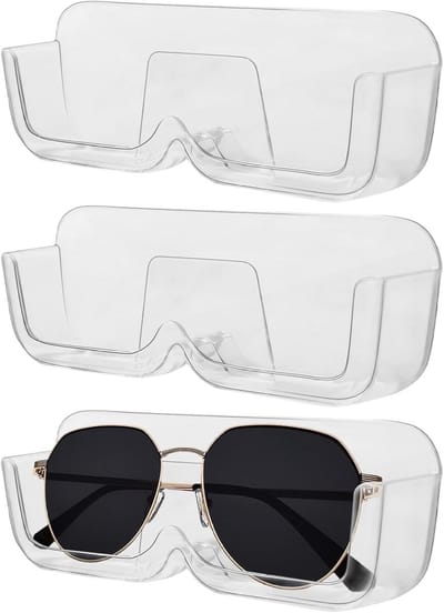 Set van 3 Wandgemonteerde Brilhouder voor Zonnebrillen en Optische Brillen - Ruimtebesparende Acryl Opbergbox