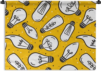 Wandkleed - Wanddoek - Cartoon - Lampen - Patronen - 60x45 cm - Wandtapijt