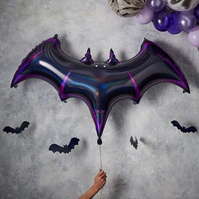 Paarse aluminium vleermuis ballon - Feestdecoratievoorwerp