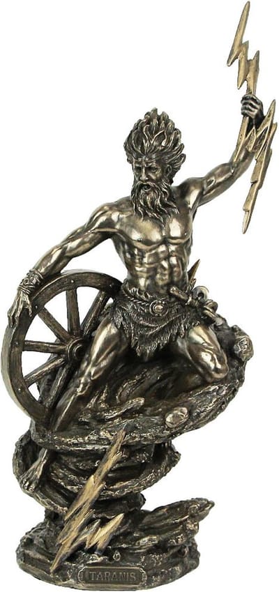 Taranis Keltische God van de Donder gebronsd beeld - Veronese Design - (hxbxd) ca. 25,5cm x 12cm x 10,5cm