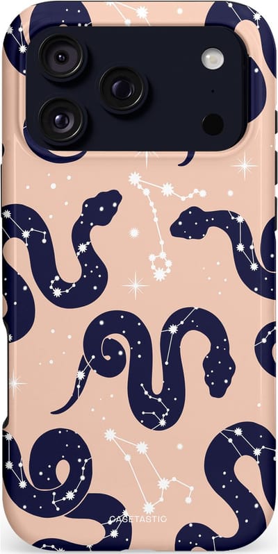 Casetastic hoesje geschikt voor Apple iPhone 17 Pro Max - MagSafe - Dubbellaagse bescherming - Astro slang - Fashion Case - Zand Perzik Donkerblauw Grijs