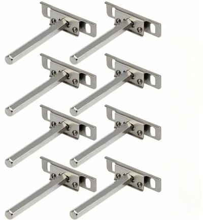 8 zwevende plankdragers - Metalen wandplankdragers - Steunframes voor opbergplanken - Onzichtbare zwevende plankdragers