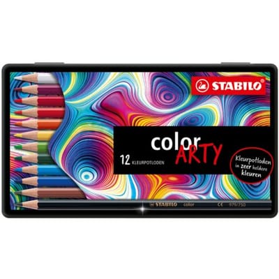 STABILO Color - Kleurpotloden - Intense Kleuren En Makkelijke Kleurafgifte - ARTY - Metalen Etui Met 12 Kleuren
