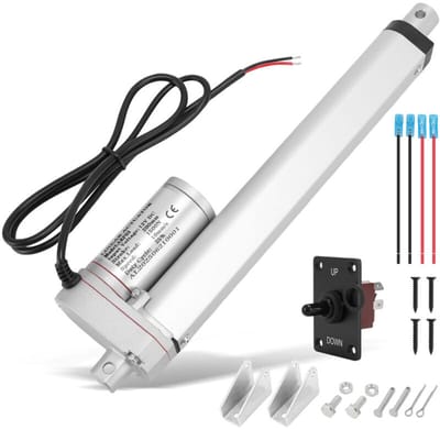 Elektrische Cilinder 1500N Linear Actuator 12V voor Raamopeners, Sofas en Ondersteuningsbedden - IP65 Waterdicht, 10mm/s Hefmotor met Handmatige Schakelaar