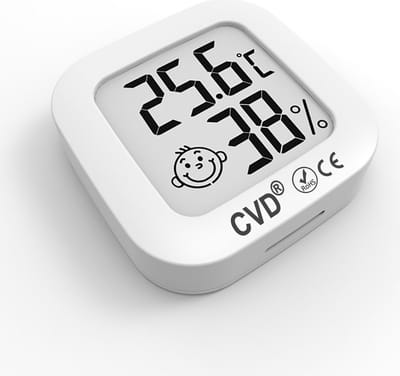 CVD® Thermometer - Hygrometer - Digitale Weerstation - Luchtvochtigheidsmeter - Thermometer Voor Binnen - Incl. Batterij En Plakstrip