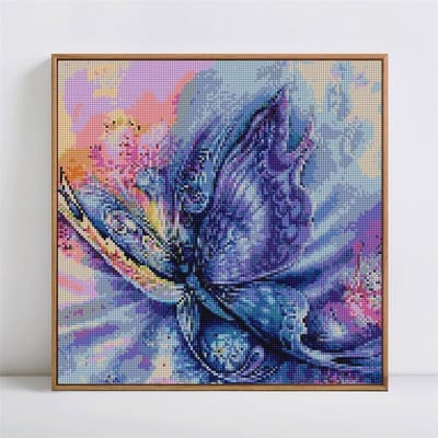 Peinture diamant diamant papillon, broderie animale, mosaïque, point de croix 30x30CM gray