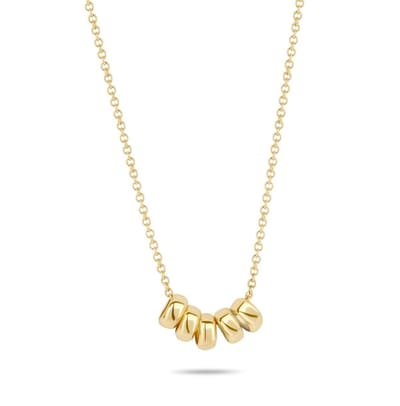 Blush gouden collier met 5 ringentjes - 42 cm - Halsketting Dames Geen bewerking - Collier
